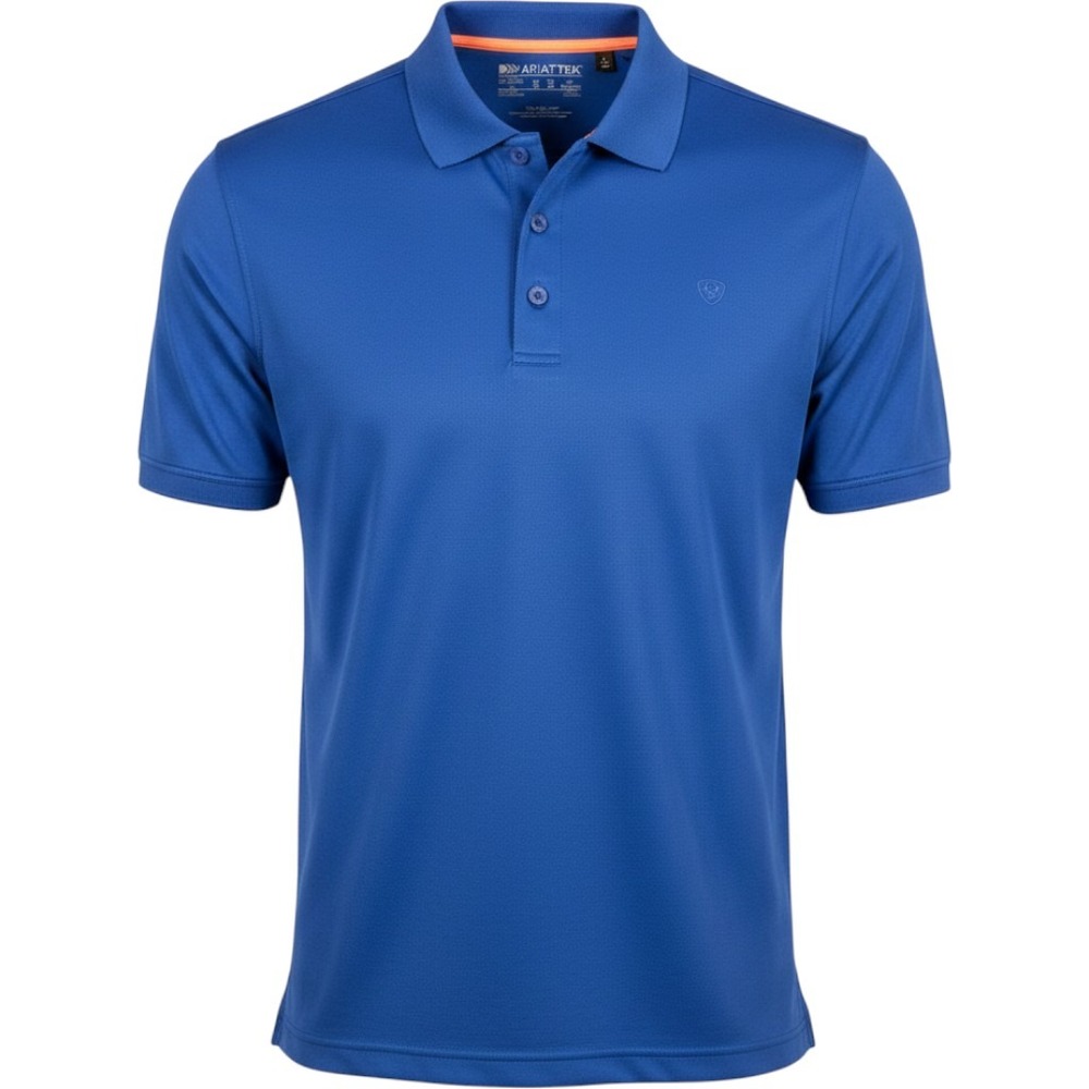 AriatTEK Polo‎ Shirt Mens XL Blue Short Sleeve Moisture Wicking Performance Golf